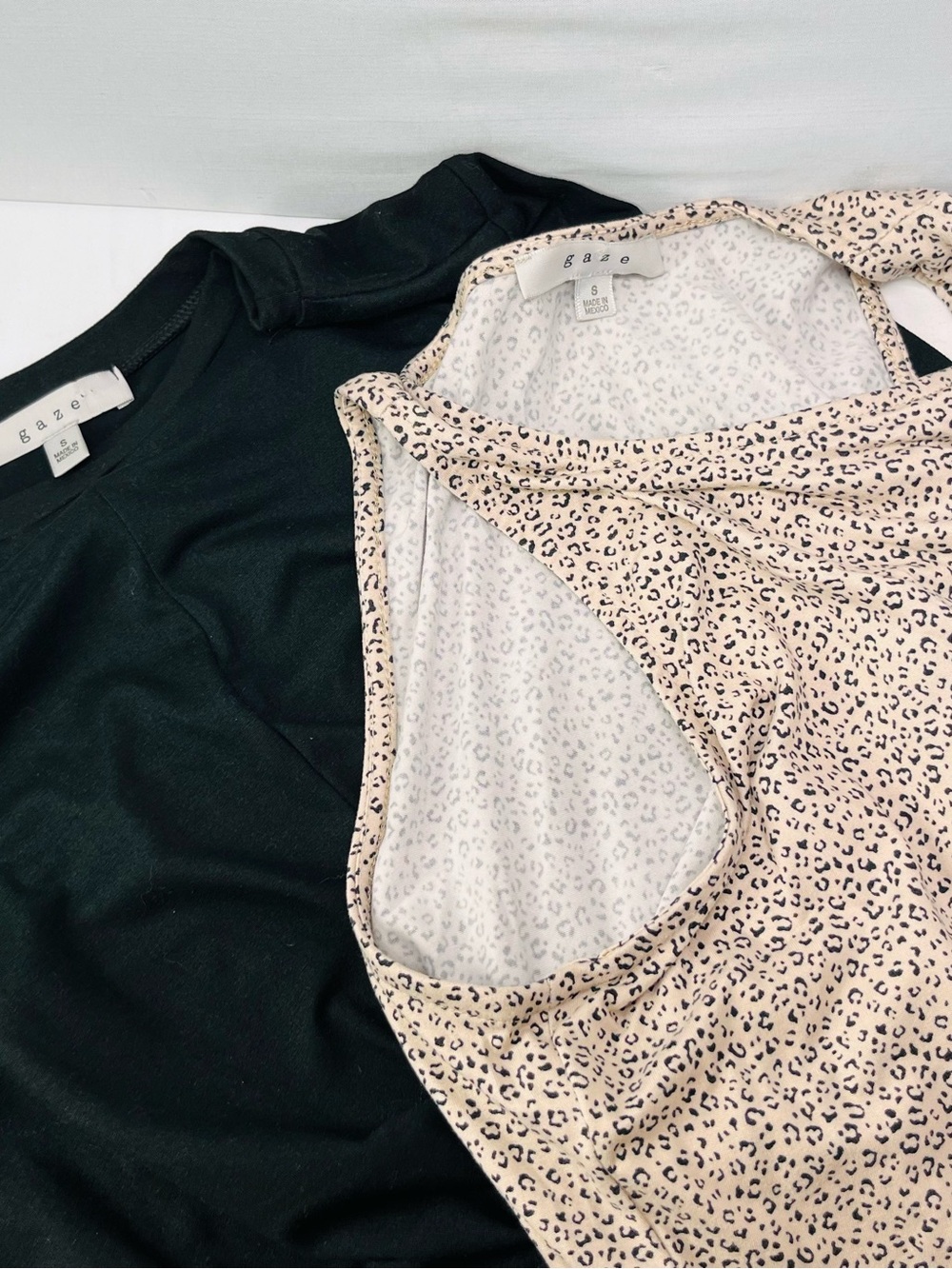 Black & Beige Leopard Tank and Black twist tie‎ t-shirt - Women Tops